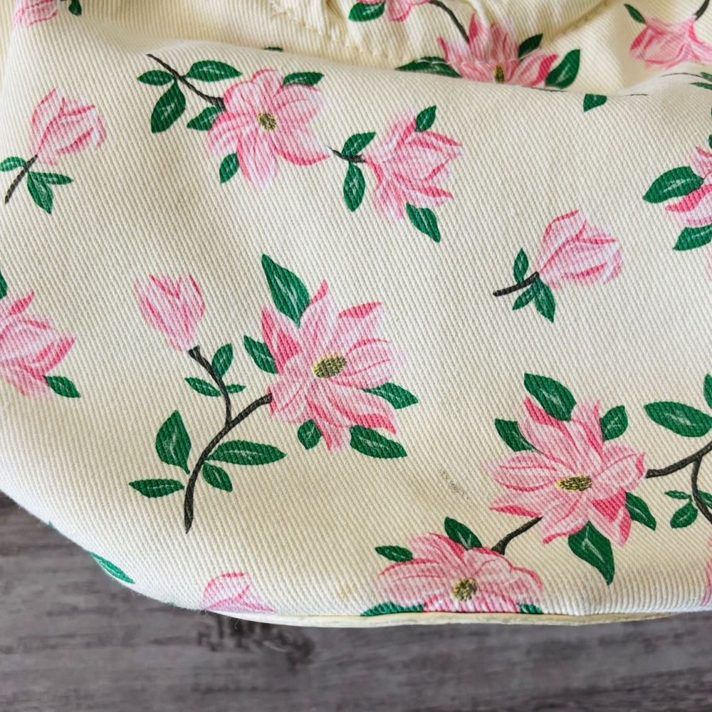 Draper James Bag Top Handle Purse Floral Pink Beige Canvas Boho Dainty See Below - Picture 10 of 12